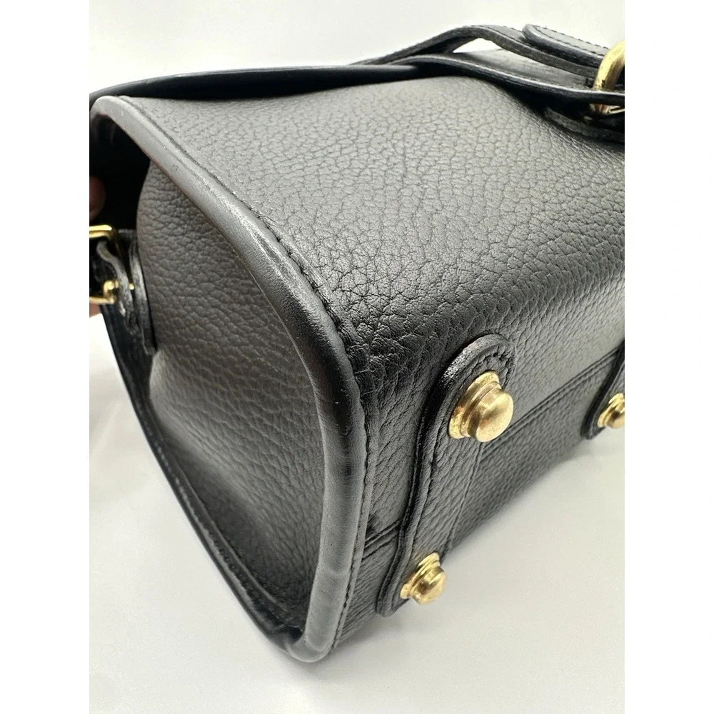 Vintage Dooney & Bourke AWL Essex Crossbody Bag Black Leather Gold Hardware
